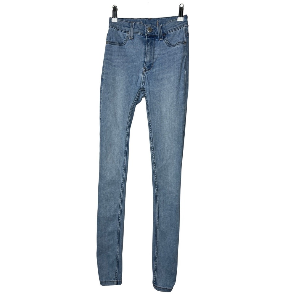 Free People Women's Skinny Jeggings Blue Stretch Denim Jeans Y2K RN66170 Sz 00